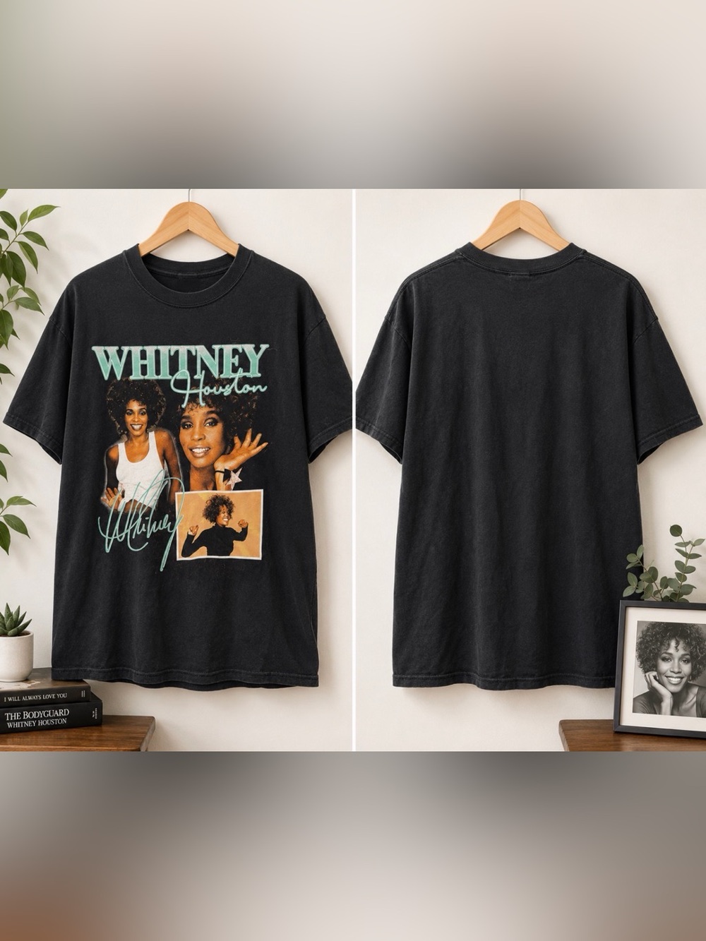 Whitney Houston distressed graphic Tee 
size large